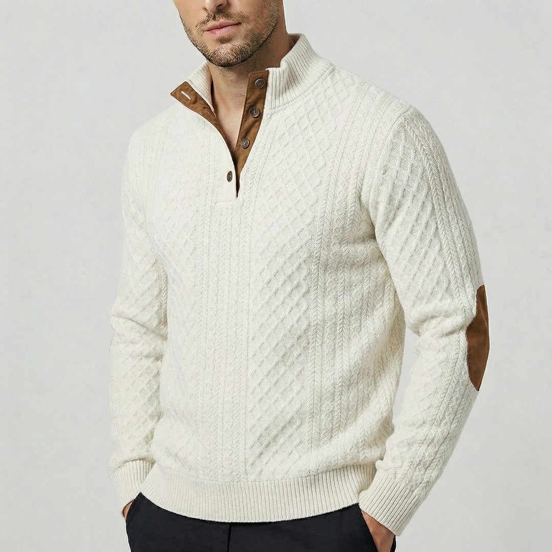 Crown - Klassischer Stehkragen-Pullover für Männer