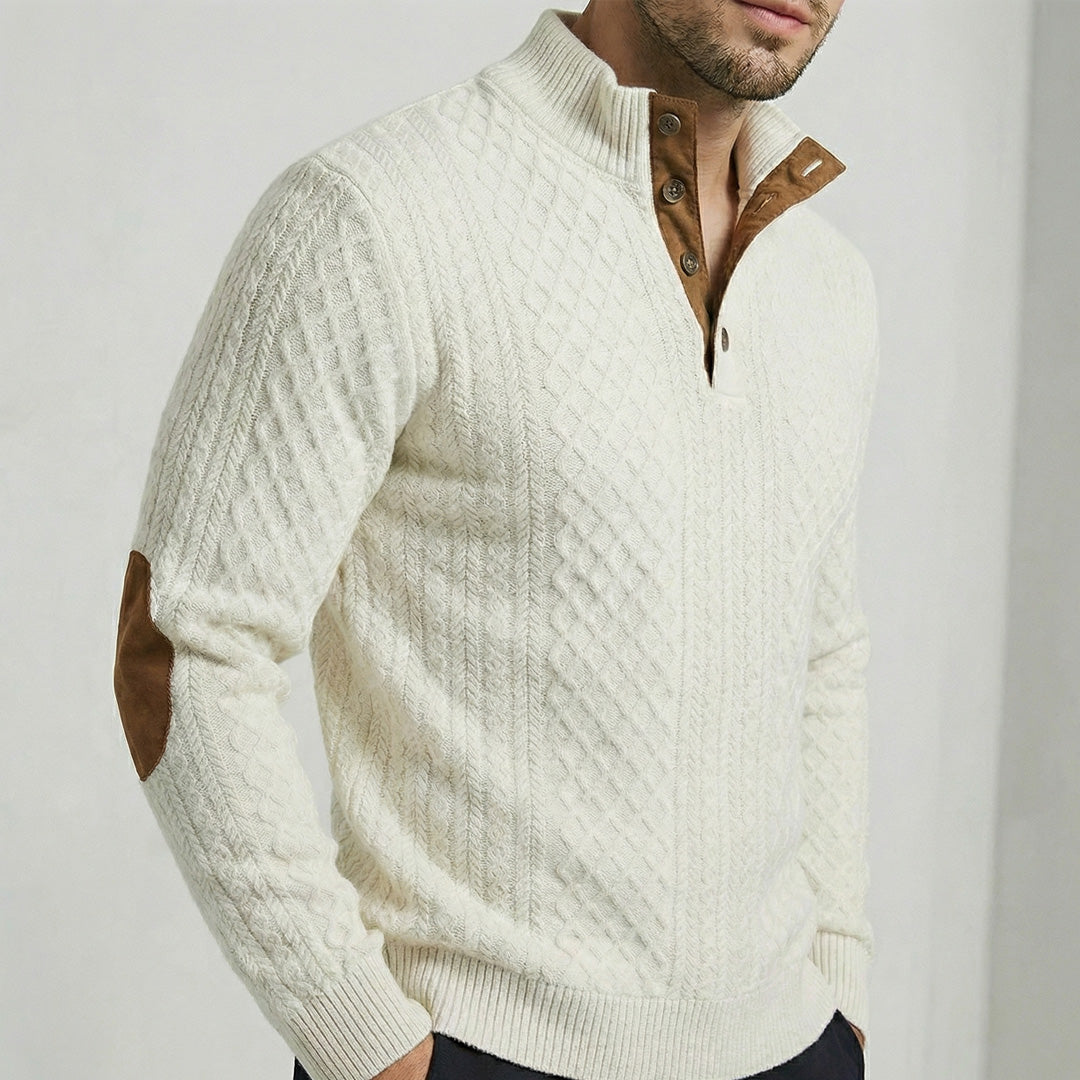 Crown - Klassischer Stehkragen-Pullover für Männer