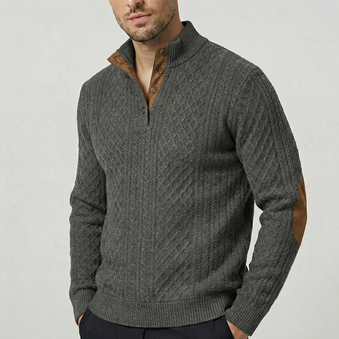 Crown - Klassischer Stehkragen-Pullover für Männer