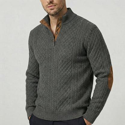 Crown - Klassischer Stehkragen-Pullover für Männer